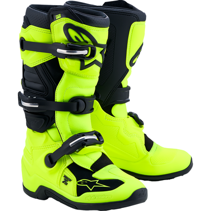 ALPINESTARS Youth Tech 7S Boots - Fluorescent Yellow/Black - US 4 / EU 37 2015017-551-4
