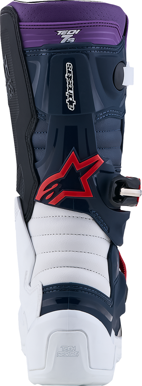ALPINESTARS Youth Tech 7S Boots - Dark Blue/White/Black/Purple - US 2 / EU 34 2015017-7341-2