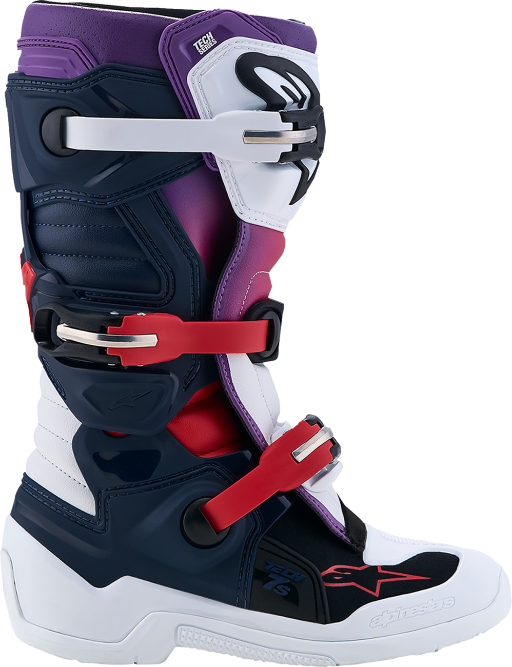 ALPINESTARS Youth Tech 7S Boots - Dark Blue/White/Black/Purple - US 2 / EU 34 2015017-7341-2