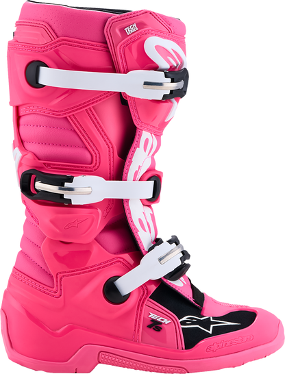 ALPINESTARS Youth Tech 7S Boots - Fluorescent Pink/Black/White - US 8 / EU 42 2015017-3187-8