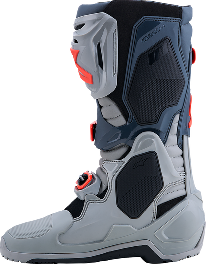 ALPINESTARS Tech 10 Enduro Boots - Medium Gray/Dark Gray/Fluorescent Red - US 7 / EU 40.5 2010025-9338-7