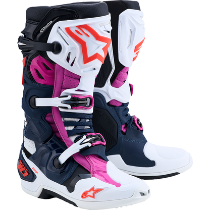 ALPINESTARS Tech 10 Supervented Boots - Dark Blue/White/Black/Fuchsia - US 7 / EU 40.5 2010520-7337-7