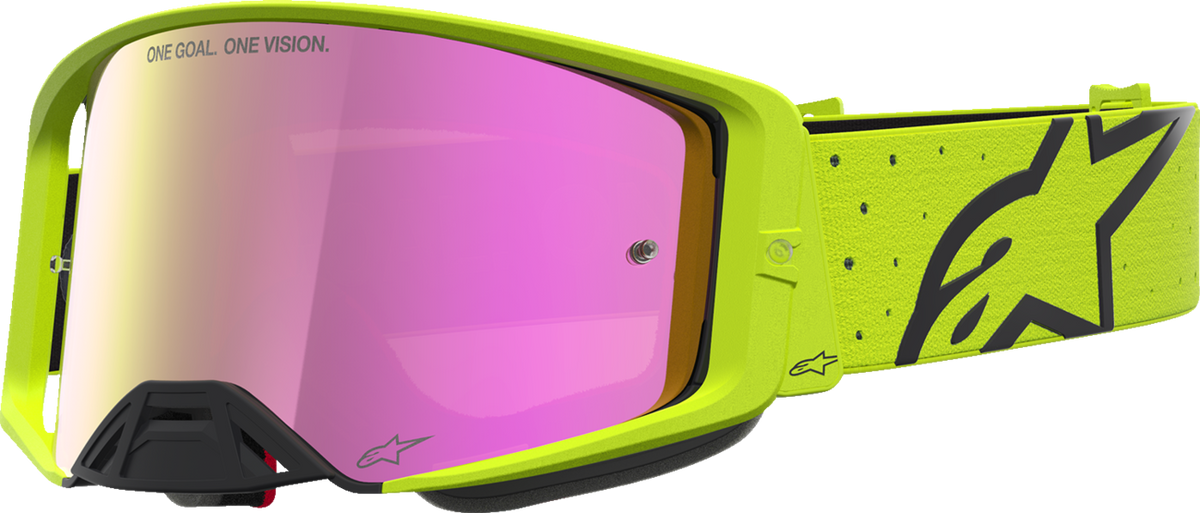 ALPINESTARS GOGGLES Supertech Goggle - Vesta - Fluo Yellow/Black - Pink Mirror Lens 5100727-5002
