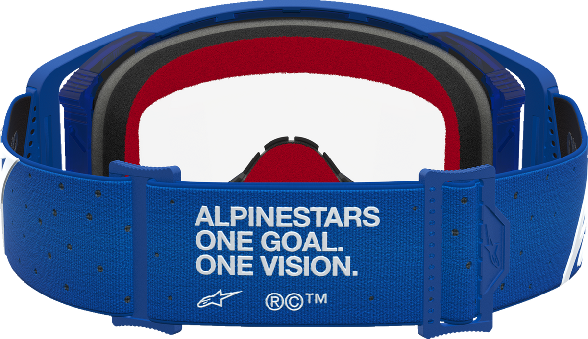 ALPINESTARS GOGGLES Supertech Goggle - Vesta - Blue/White - Clear Lens 5100827-7371
