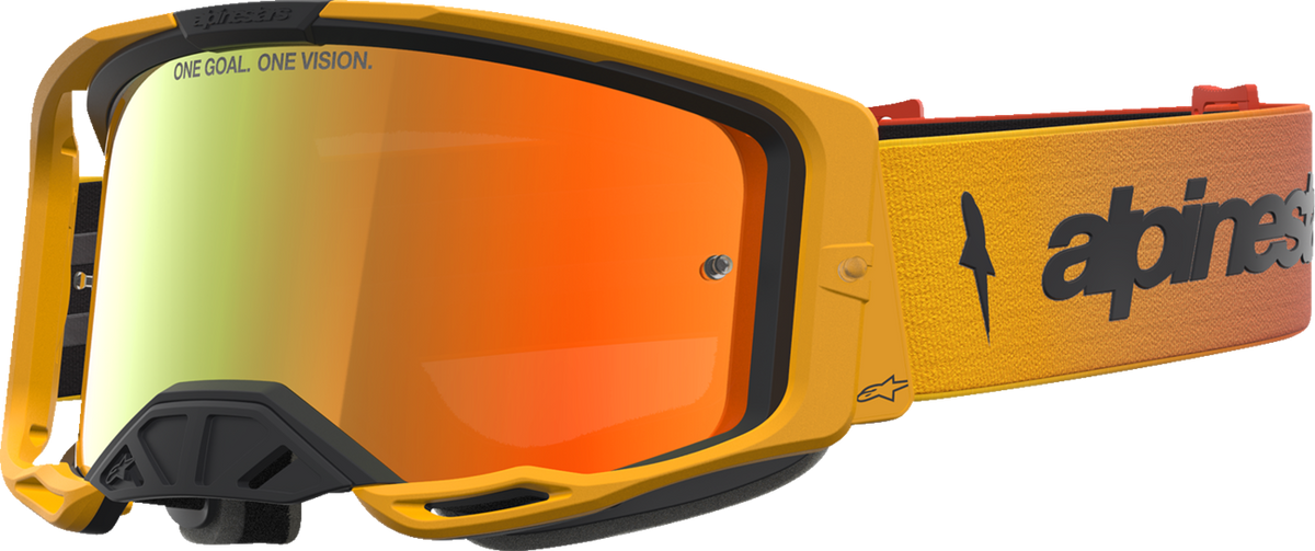 ALPINESTARS GOGGLES Vision 8 Goggle - Amber - Fire Red/Black - Red Mirror Lens 5101427-3235
