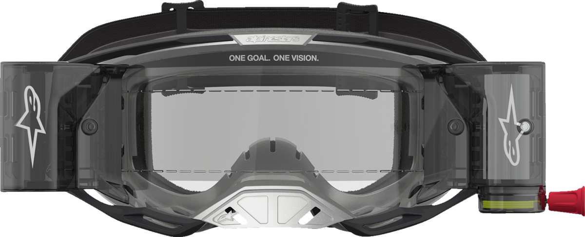 ALPINESTARS GOGGLES Vision 8 Goggle - Amber - Roll-Off - Black/Silver - Clear Lens 5103327-1742
