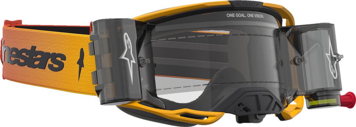 ALPINESTARS GOGGLES Vision 8 Goggle - Amber - Roll-Off - Yellow/Red/Black - Clear Lens 5103327-5009