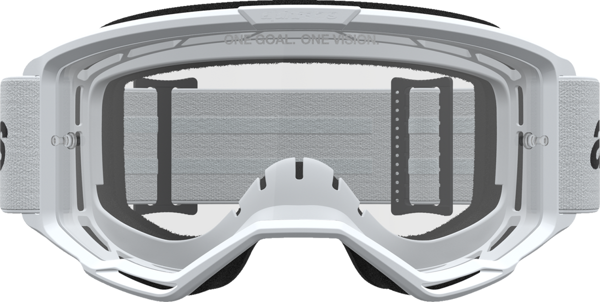 ALPINESTARS GOGGLES Vision 3 Goggle - Wordmark - White/Black - Clear Lens 5103325-2097
