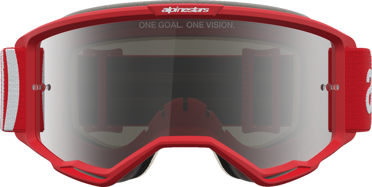 ALPINESTARS GOGGLES Vision 5 Goggle - Hone - Red/White - Silver Mirror Lens 5101827-3237