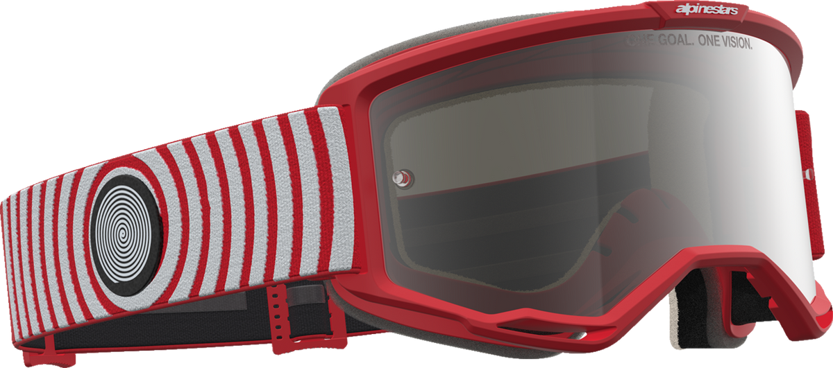 ALPINESTARS GOGGLES Vision 5 Goggle - Hone - Red/White - Silver Mirror Lens 5101827-3237