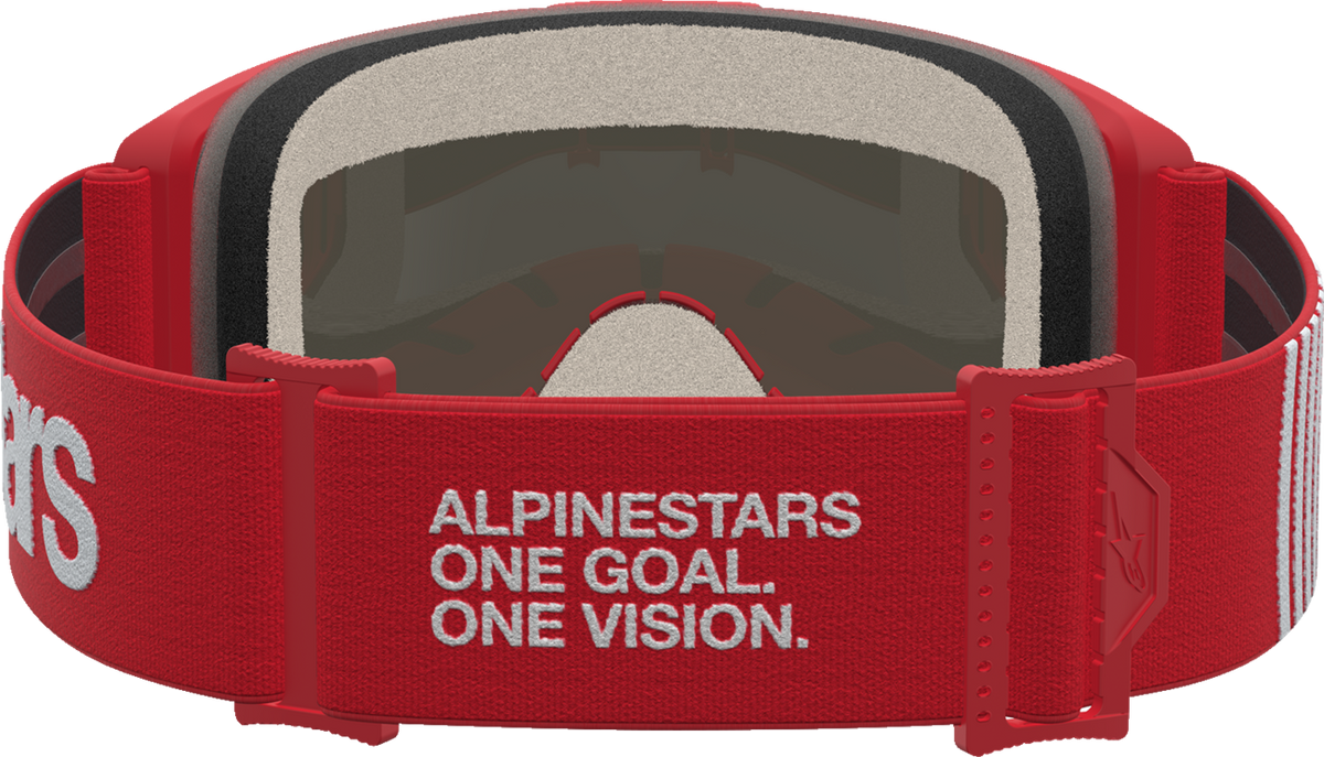 ALPINESTARS GOGGLES Vision 5 Goggle - Hone - Red/White - Silver Mirror Lens 5101827-3237