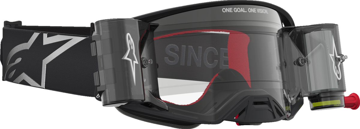ALPINESTARS GOGGLES Supertech Goggle - Firma - Roll-Off - Black/Silver - Clear Lens 5100227-1742