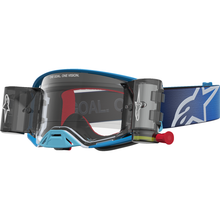ALPINESTARS GOGGLES Supertech Goggle - Firma - Roll-Off - Blue/Silver - Clear Lens 5100227-7368