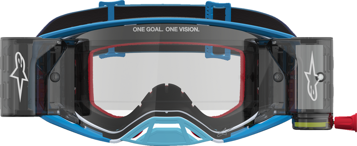 ALPINESTARS GOGGLES Supertech Goggle - Firma - Roll-Off - Blue/Silver - Clear Lens 5100227-7368