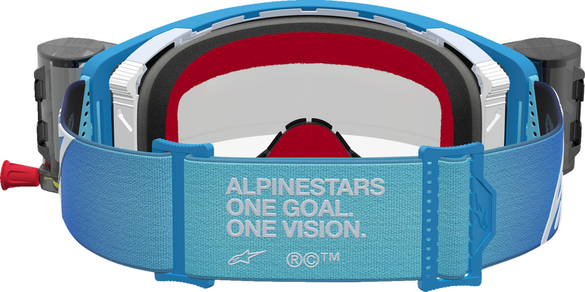 ALPINESTARS GOGGLES Supertech Goggle - Firma - Roll-Off - Blue/Silver - Clear Lens 5100227-7368