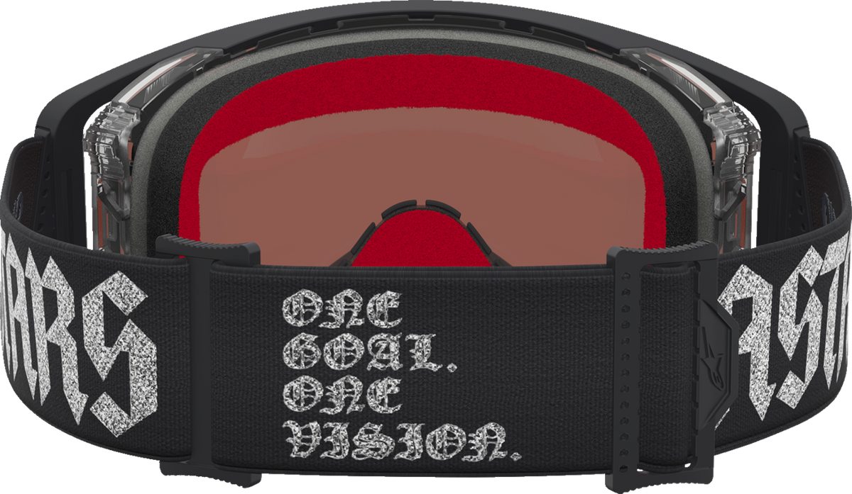 ALPINESTARS GOGGLES Supertech Goggle - Atrox - Black/Silver - Pink Mirror Lens 5100327-1712