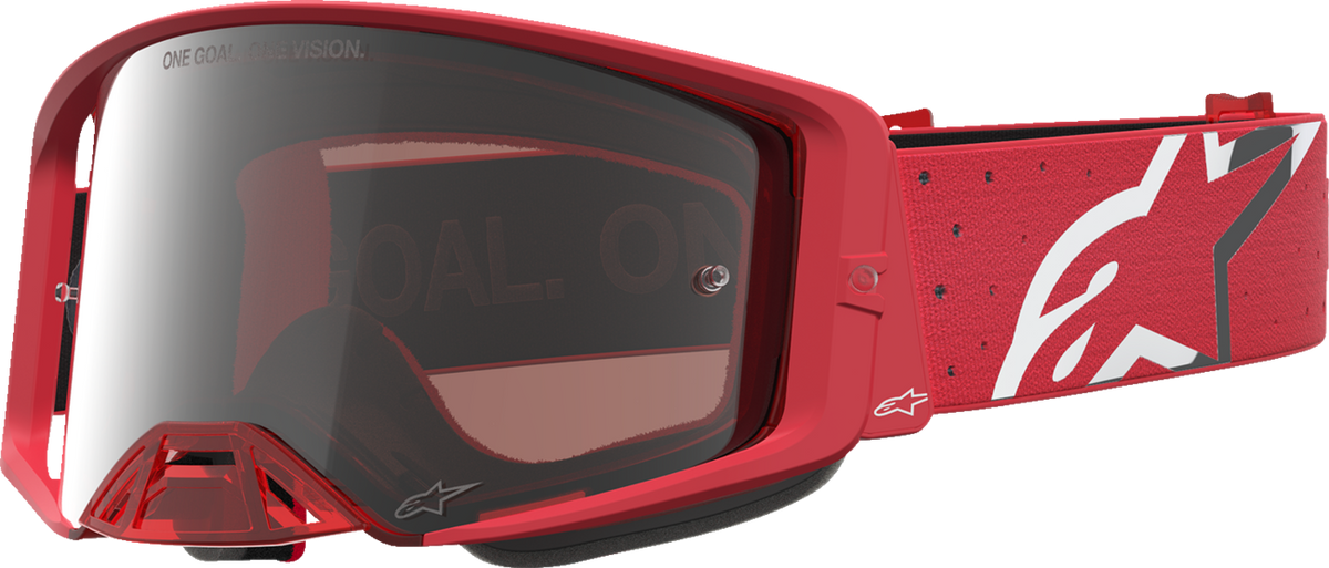 ALPINESTARS GOGGLES Supertech Goggle - Vesta - Fluo Red/Chrome - Silver Mirror Lens 5100727-3231