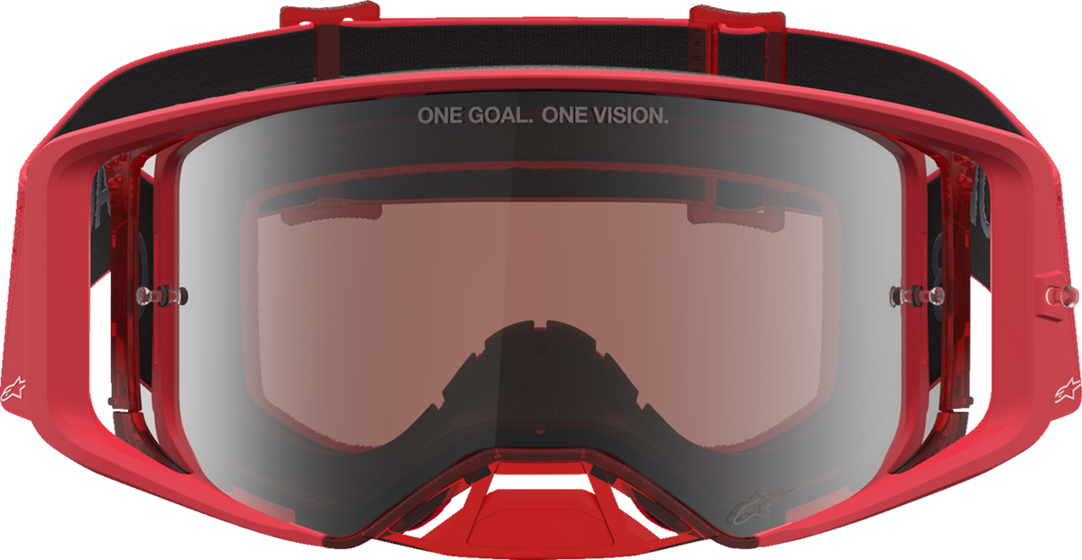 ALPINESTARS GOGGLES Supertech Goggle - Vesta - Fluo Red/Chrome - Silver Mirror Lens 5100727-3231
