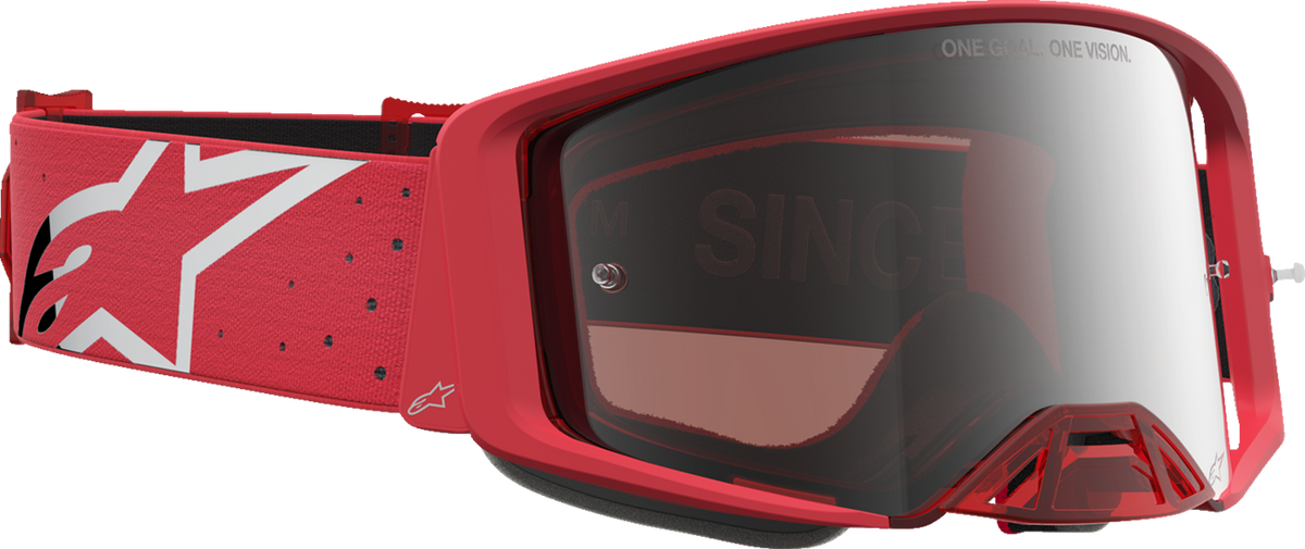 ALPINESTARS GOGGLES Supertech Goggle - Vesta - Fluo Red/Chrome - Silver Mirror Lens 5100727-3231