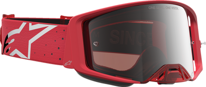 ALPINESTARS GOGGLES Supertech Goggle - Vesta - Fluo Red/Chrome - Silver Mirror Lens 5100727-3231