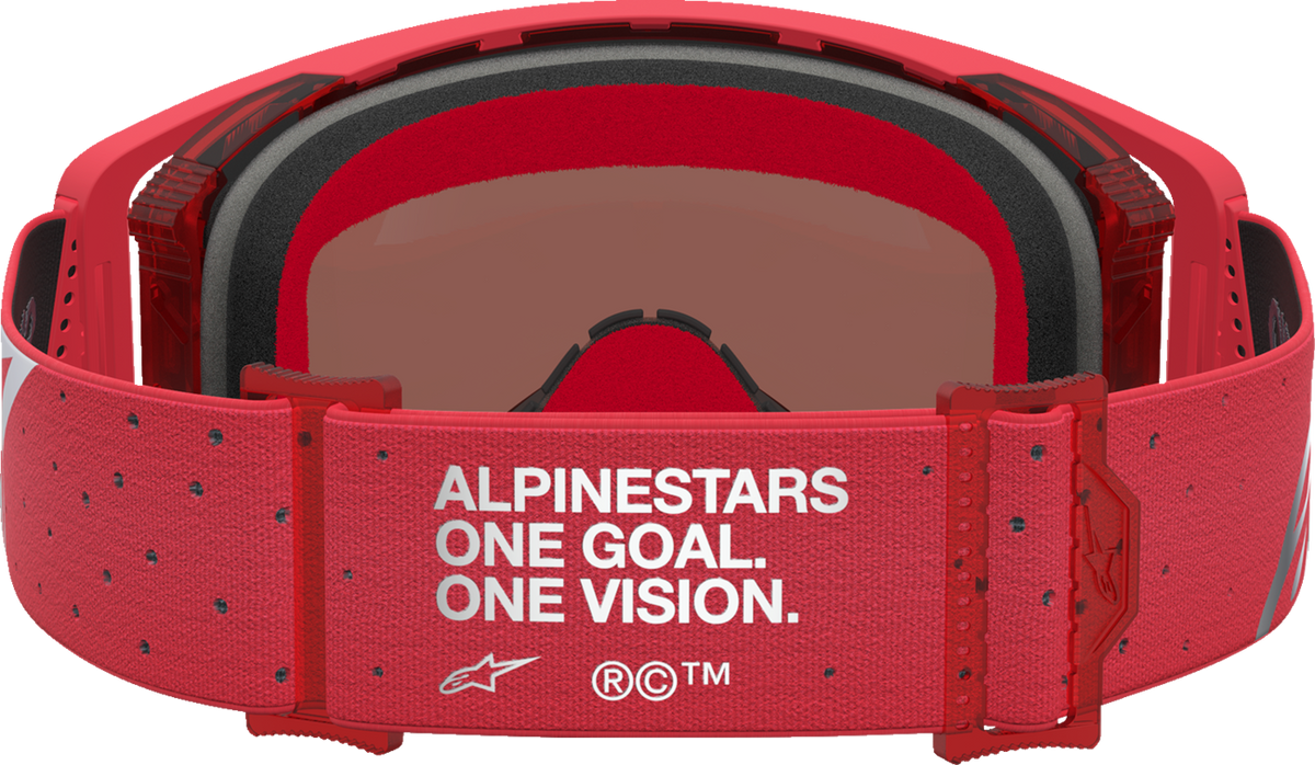ALPINESTARS GOGGLES Supertech Goggle - Vesta - Fluo Red/Chrome - Silver Mirror Lens 5100727-3231