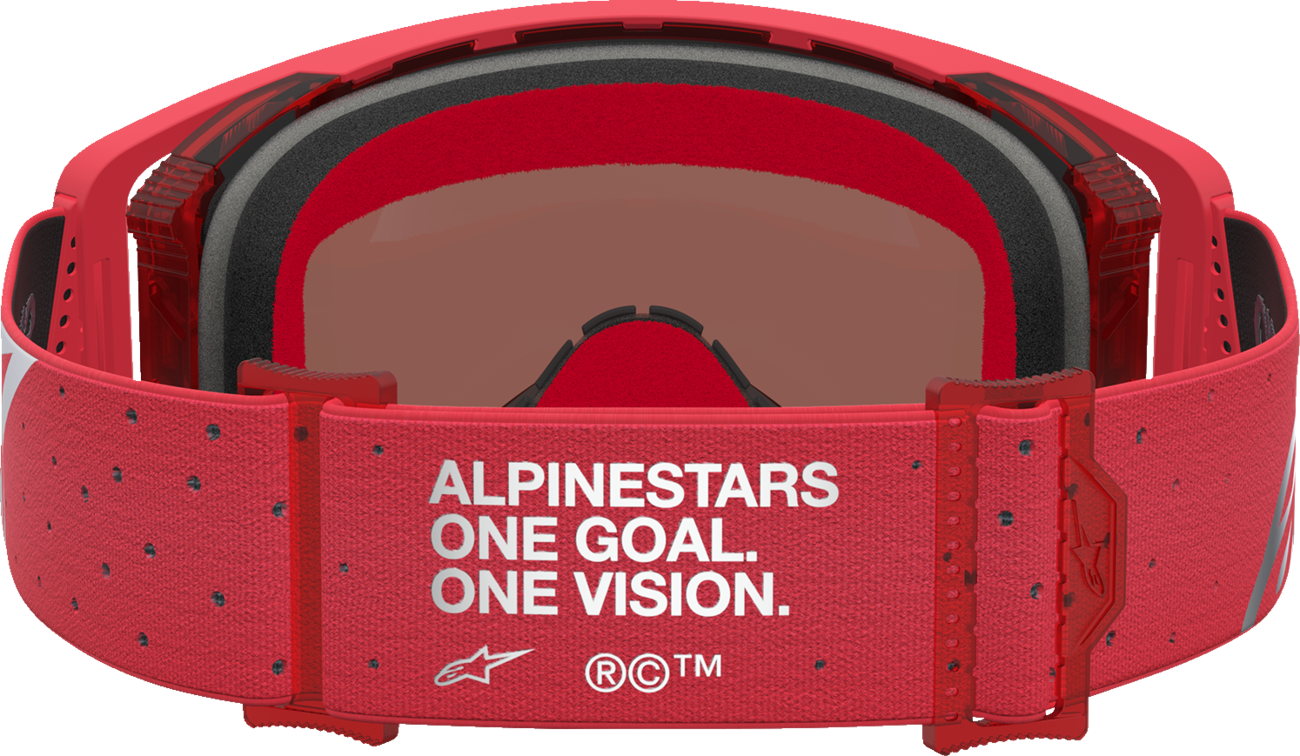 ALPINESTARS GOGGLES Supertech Goggle - Vesta - Fluo Red/Chrome - Silver Mirror Lens 5100727-3231