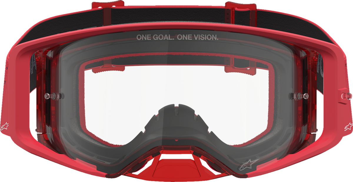 ALPINESTARS GOGGLES Supertech Goggle - Vesta - Chrome/Red - Clear Lens 5100827-3238