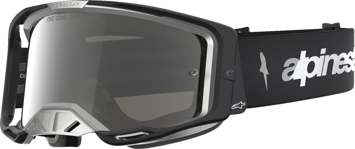 ALPINESTARS GOGGLES Vision 8 Goggle - Amber - Black/Silver - Silver Mirror Lens 5101427-1728