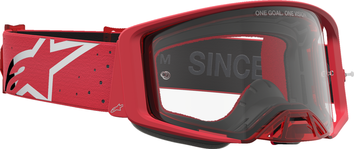 ALPINESTARS GOGGLES Supertech Goggle - Vesta - Chrome/Red - Clear Lens 5100827-3238