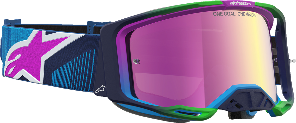 ALPINESTARS GOGGLES Vision 8 Goggle - Maven - Blithe Blue/Purple - Pink Mirror Lens 5101627-7358