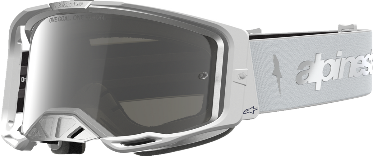 ALPINESTARS GOGGLES Vision 8 Goggle - Amber - White/Silver - Silver Mirror Lens 5101427-2096