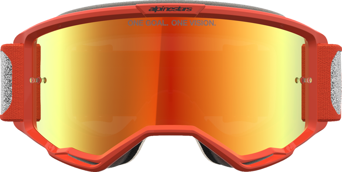 ALPINESTARS GOGGLES Vision 5 Goggle - Rora - Silver/Orange - Red Mirror Lens 5101927-1741