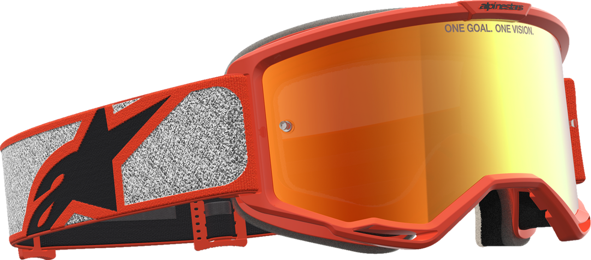 ALPINESTARS GOGGLES Vision 5 Goggle - Rora - Silver/Orange - Red Mirror Lens 5101927-1741