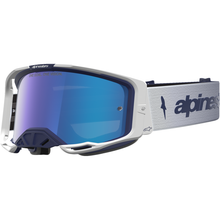 ALPINESTARS GOGGLES Vision 8 Goggle - Amber - Navy/White - Blue Mirror Lens 5101427-7357