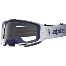 ALPINESTARS GOGGLES Vision 8 Goggle - Amber - White/Navy - Clear Lens 5101527-2109
