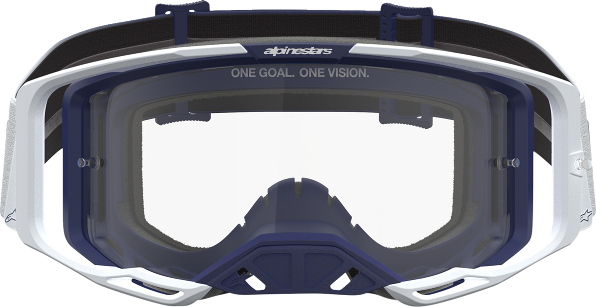 ALPINESTARS GOGGLES Vision 8 Goggle - Amber - White/Navy - Clear Lens 5101527-2109