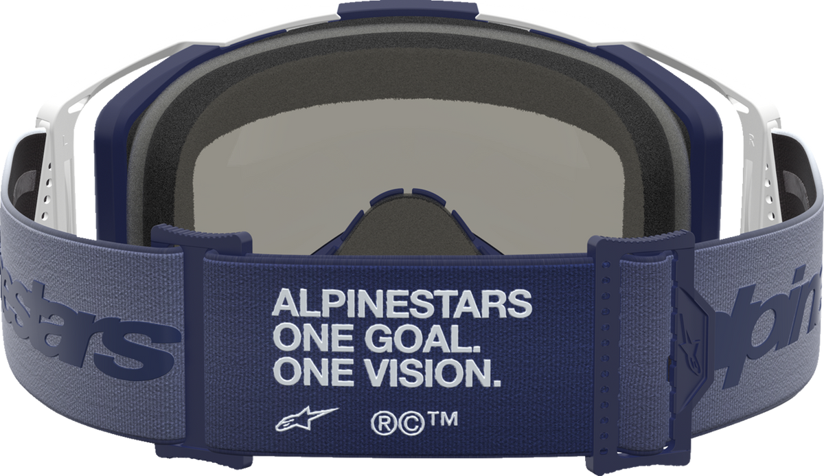 ALPINESTARS GOGGLES Vision 8 Goggle - Amber - Navy/White - Blue Mirror Lens 5101427-7357