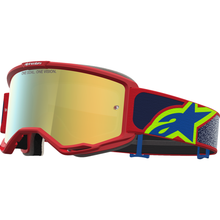 ALPINESTARS GOGGLES Vision 5 Goggle - Drag - Fire Red/Blue - Gold Mirror Lens 5101727-3239