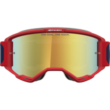 ALPINESTARS GOGGLES Vision 5 Goggle - Drag - Fire Red/Blue - Gold Mirror Lens 5101727-3239