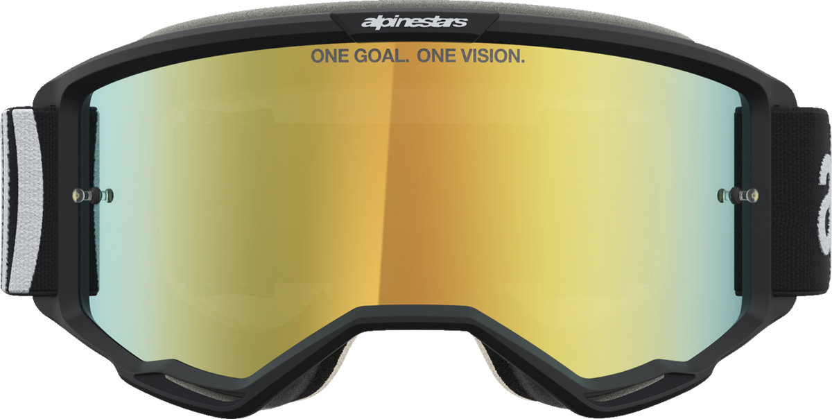 ALPINESTARS GOGGLES Vision 5 Goggle - Hone - Black/White - Gold Mirror Lens 5101827-1762