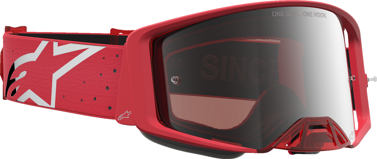 ALPINESTARS GOGGLES Youth Vision Goggle - Vesta - Red Fluo/Chrome - Silver Mirror Lens 5140127-3231