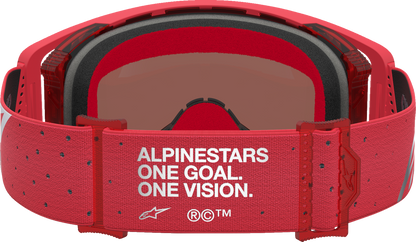 ALPINESTARS GOGGLES Youth Vision Goggle - Vesta - Red Fluo/Chrome - Silver Mirror Lens 5140127-3231