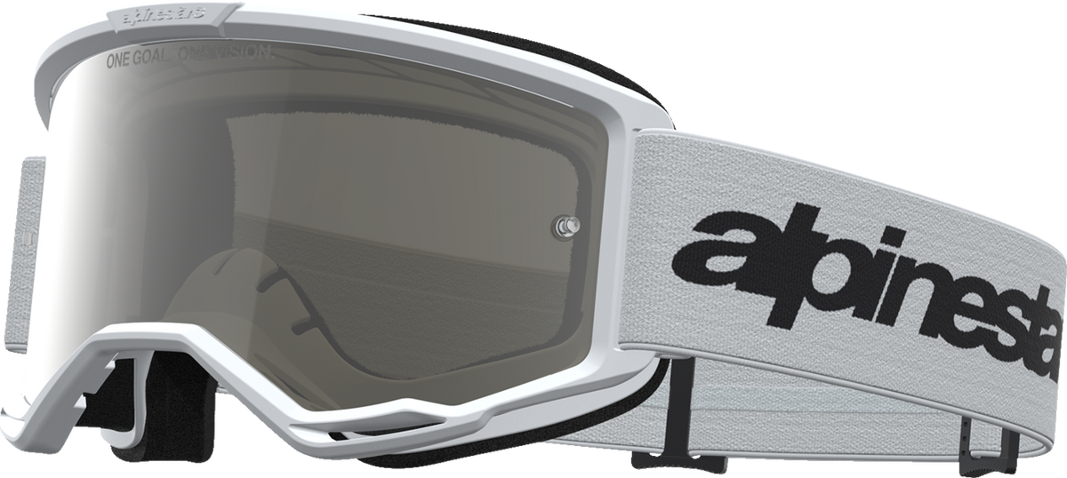 ALPINESTARS GOGGLES Vision 3 Goggle - Wordmark - White/Black - Silver Mirror Lens 5103225-2094