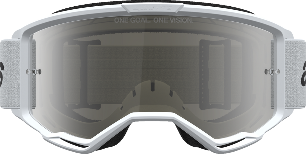 ALPINESTARS GOGGLES Vision 3 Goggle - Wordmark - White/Black - Silver Mirror Lens 5103225-2094