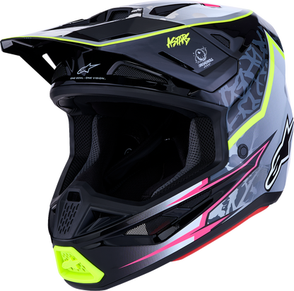ALPINESTARS SM7 Helmet - Blaster - Black/Gray/White/Yellow Fluo - Large 8301627-1697-L