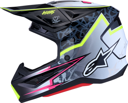 ALPINESTARS SM7 Helmet - Blaster - Black/Gray/White/Yellow Fluo - Large 8301627-1697-L