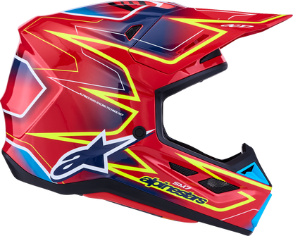 ALPINESTARS SM7 Helmet - Cast - Red/Yellow Fluo/Blue - 2XL 8302626-3226-2X