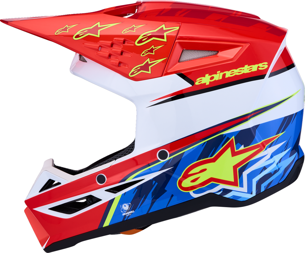 ALPINESTARS Youth SM3 Helmet - Falcon - Red Fluo/White/Blue/Yellow Fluo - Medium 8301327-3206- YM