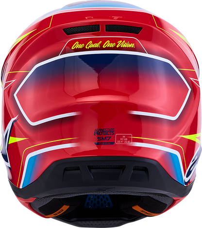 ALPINESTARS SM7 Helmet - Cast - Red/Yellow Fluo/Blue - 2XL 8302626-3226-2X