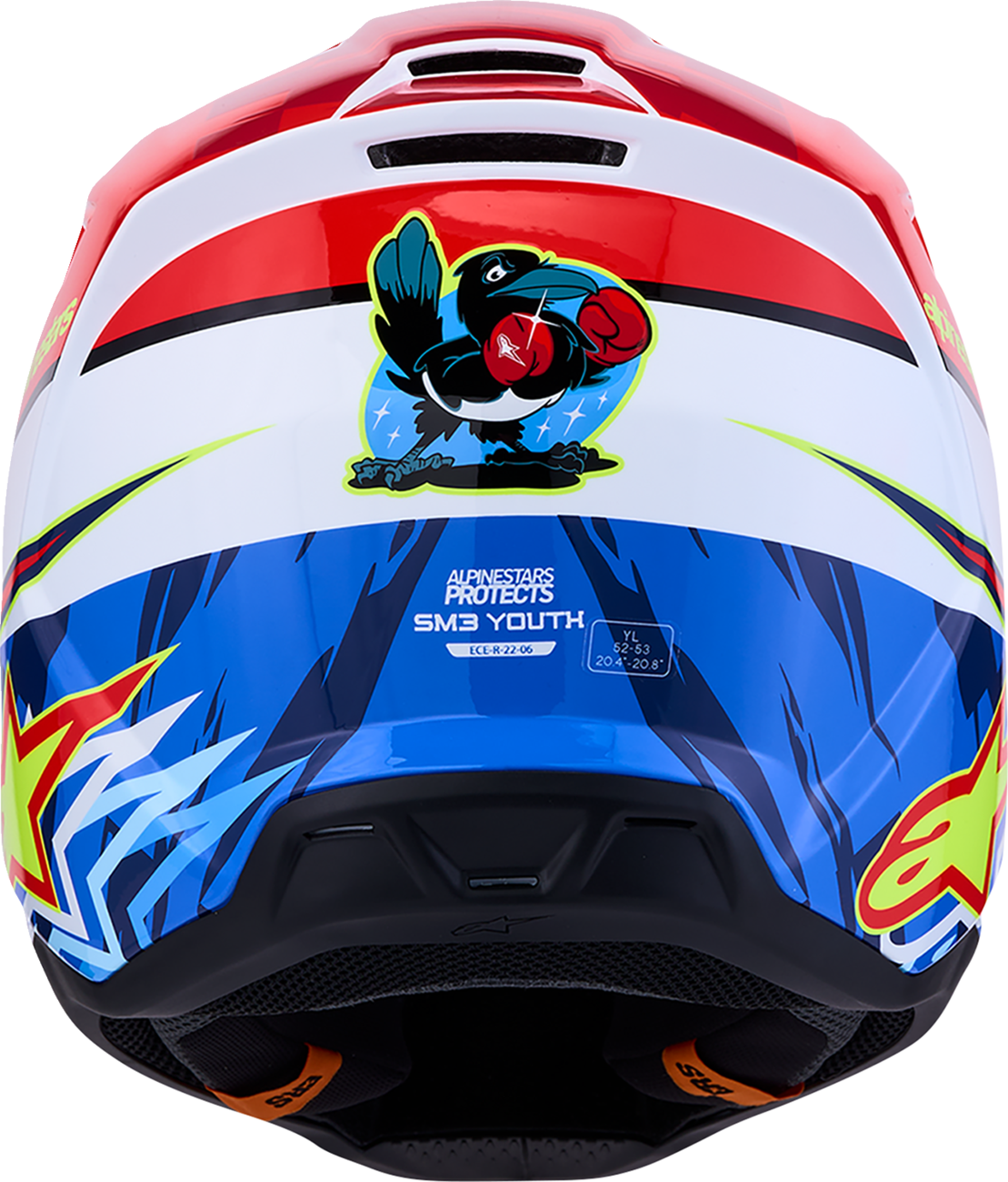 ALPINESTARS Youth SM3 Helmet - Falcon - Red Fluo/White/Blue/Yellow Fluo - Large 8301327-3206- YL